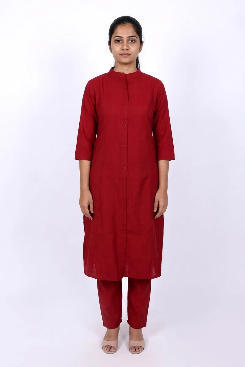Rayon Solid Kurti with Pant Set for Women CLW00187MARXXL