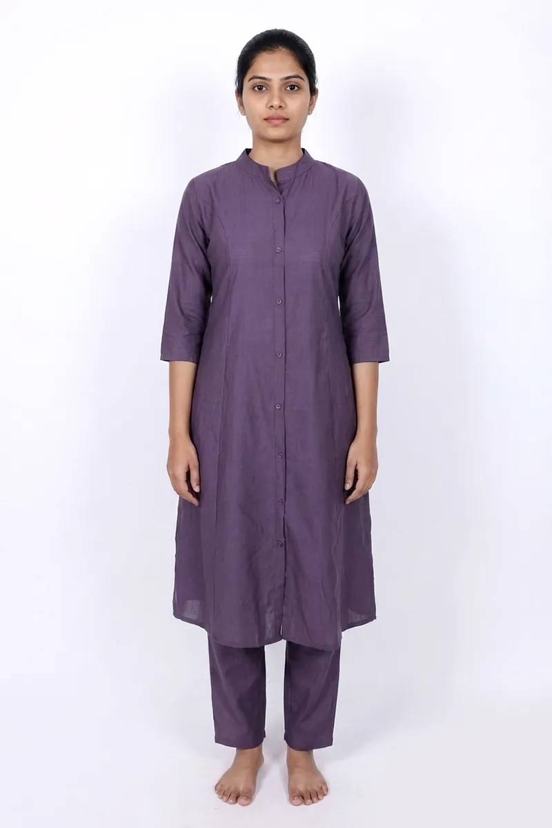 Rayon Solid Kurti with Pant Set for Women CLW00187MAUL