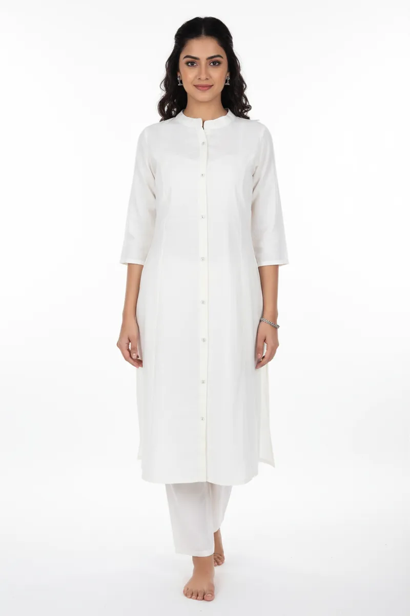 Rayon Solid Kurti with Pant Set for Women
