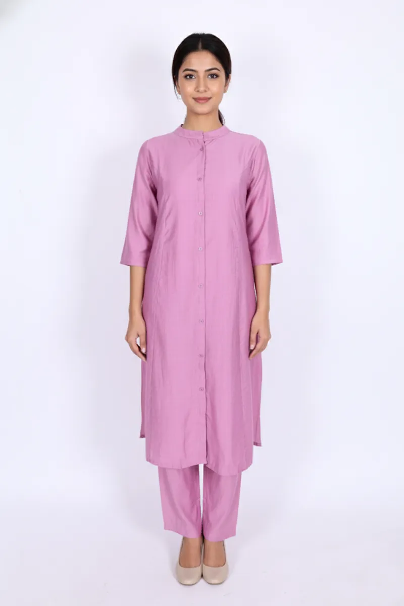 Rayon Solid Kurti with Pant Set for Women 