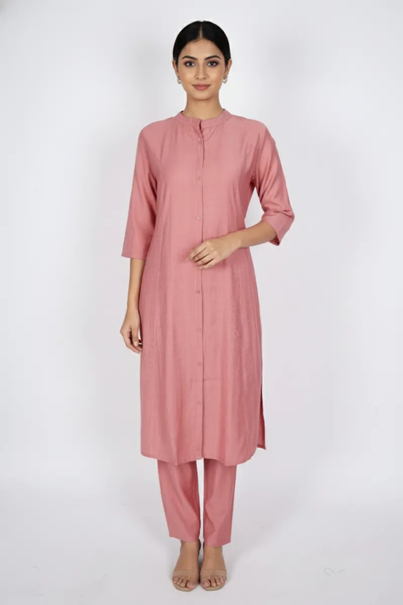 Rayon Solid Kurti with Pant Set for Women CLW00187SALXXL