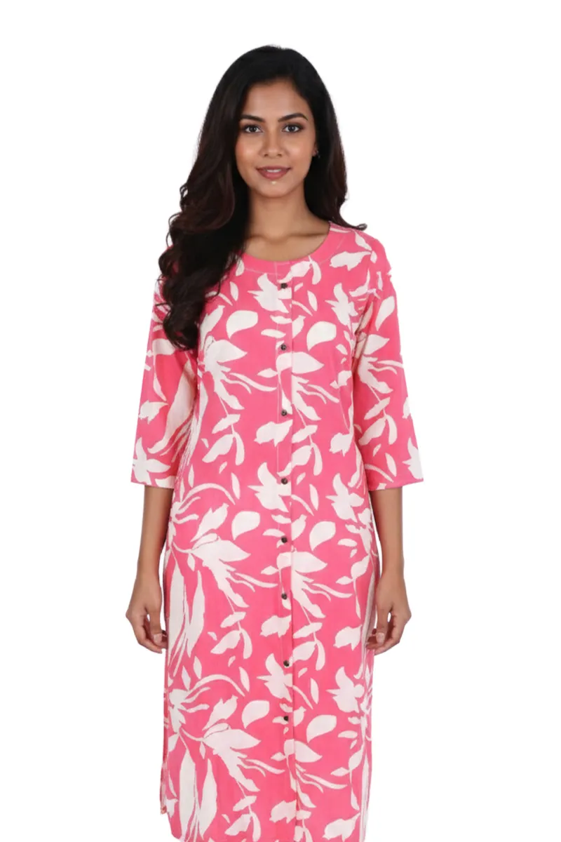 Rayon Botanical Printed Kurti for Women CLW00242CHAPINXL
