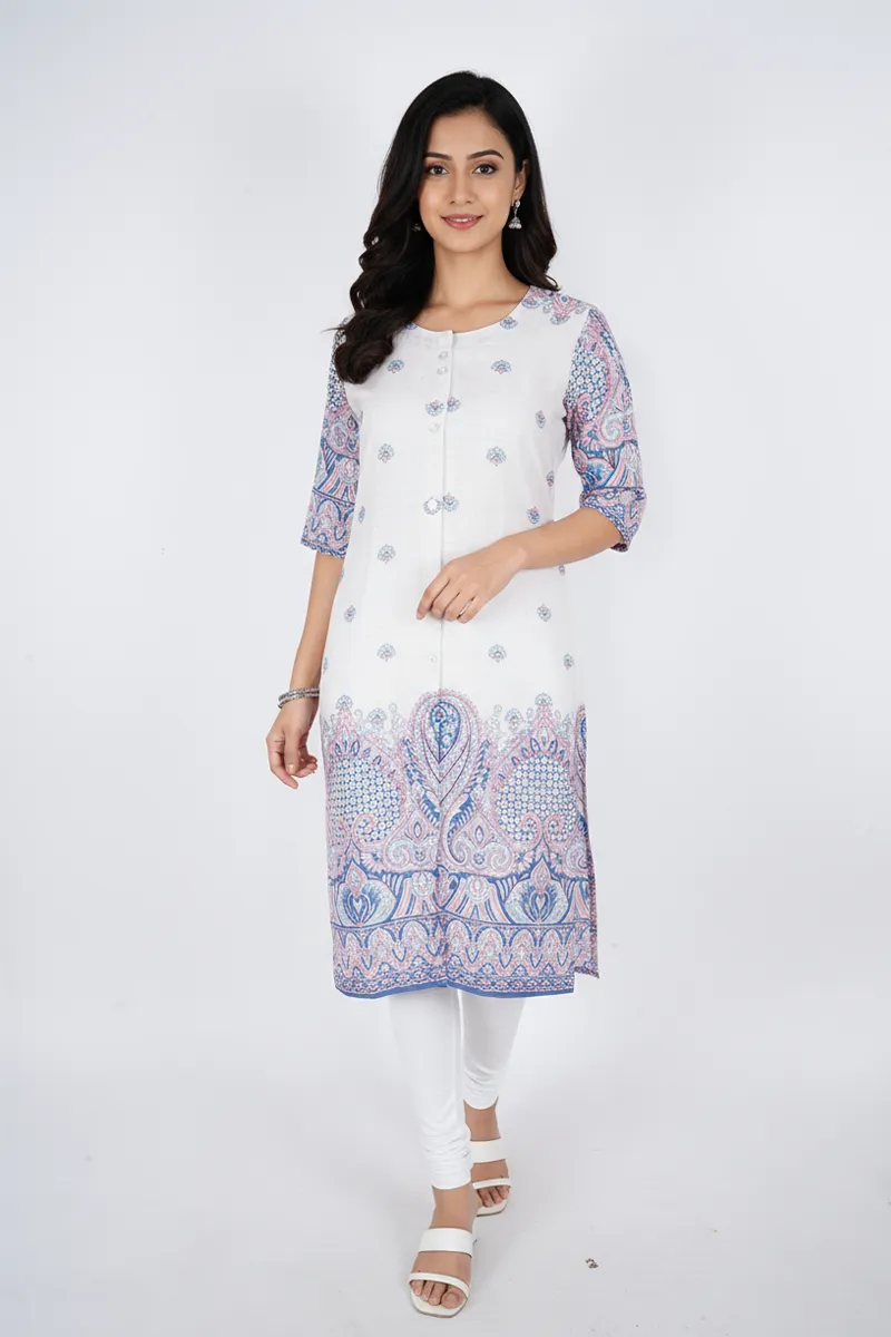 Rayon Paisley Printed Kurti for Women CLW00289CREXXL