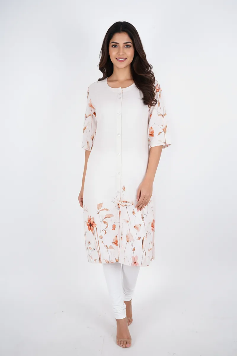 Rayon Floral Printed Kurti for Women CLW00290LIGORAXL