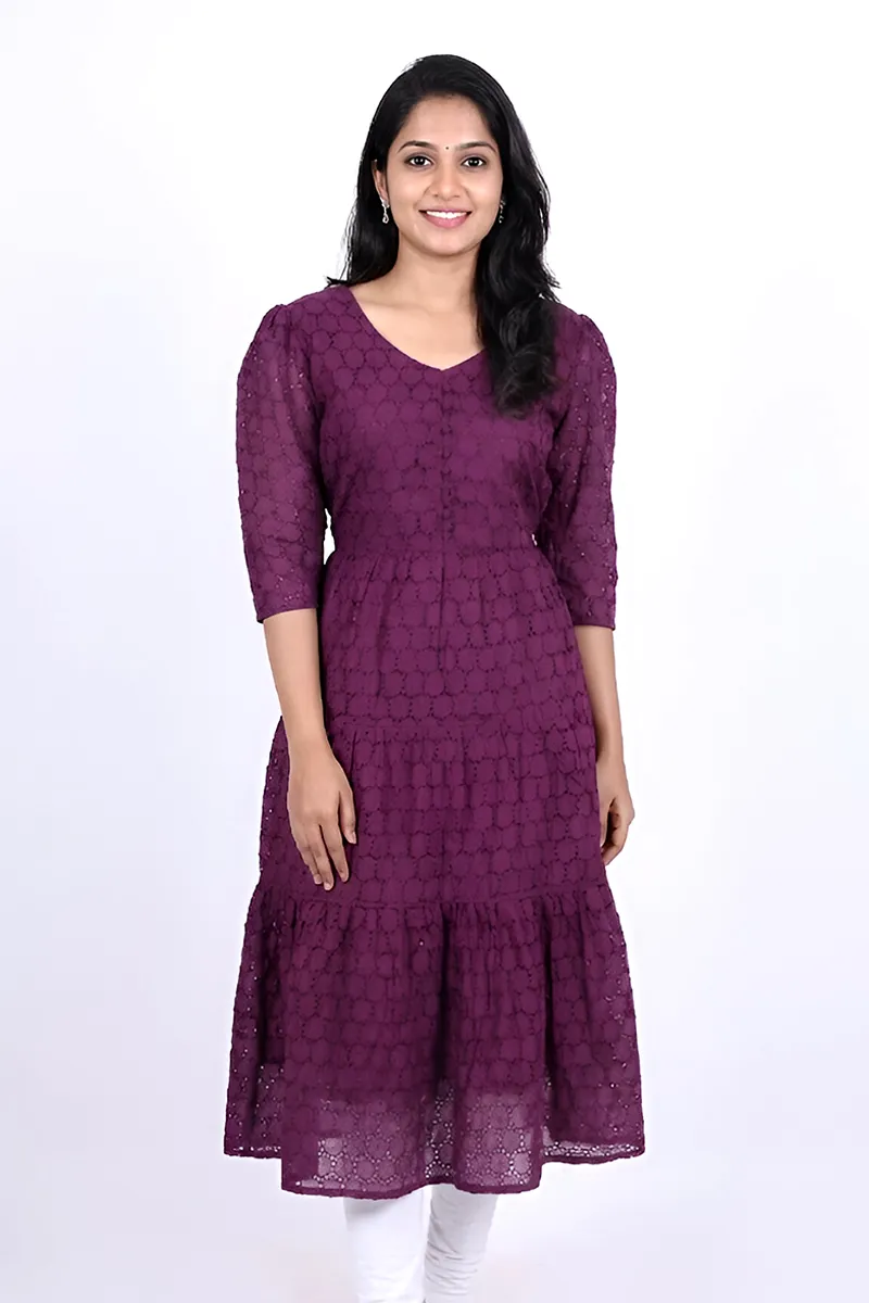 Cotton Chikankari Top for Women CLW00309BURM