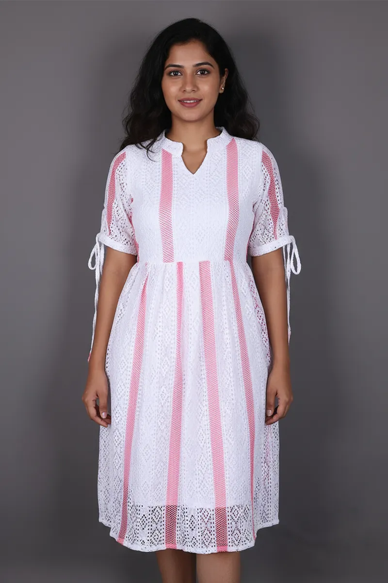 Netted Striped Top for Women CLW00310WHIL