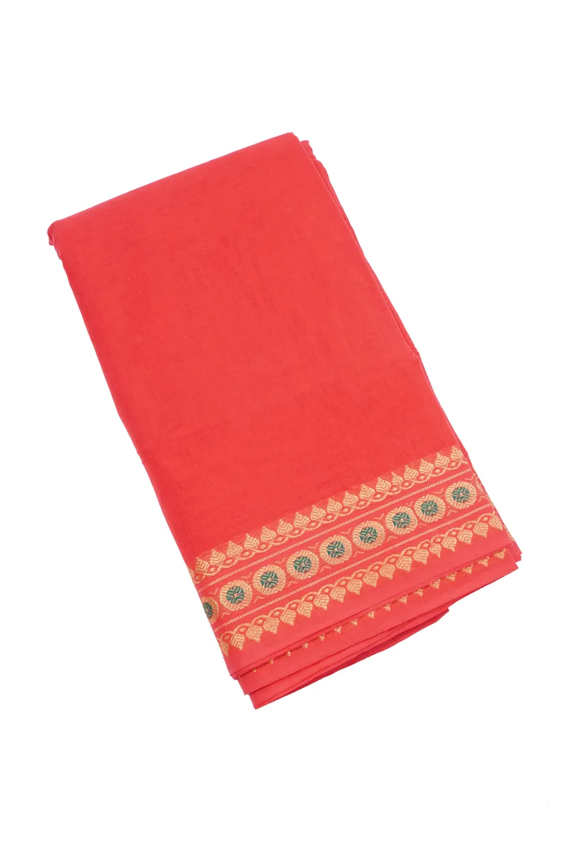Cotton Solid with Woven Design Saree for Women CLW00329ORAFRESIZ