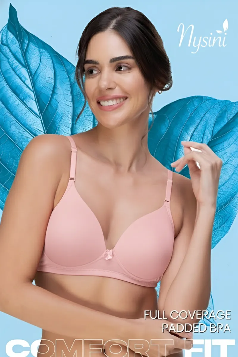 Nysini Cotton Solid Full Coverage Padded Bra for WomenCLW00382MISPIN34C