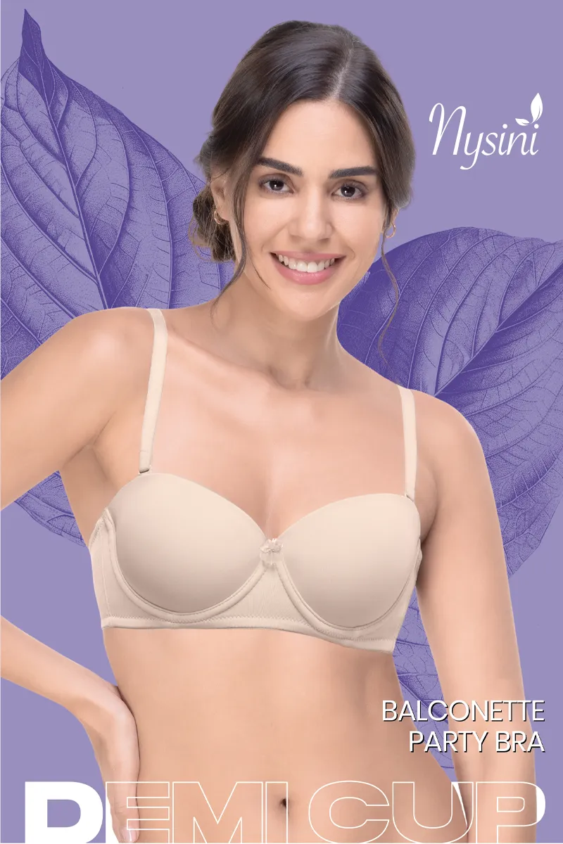 Nysini Cotton Balconette Demi Coverage Padded Bra for Women CLW00383MOC34C