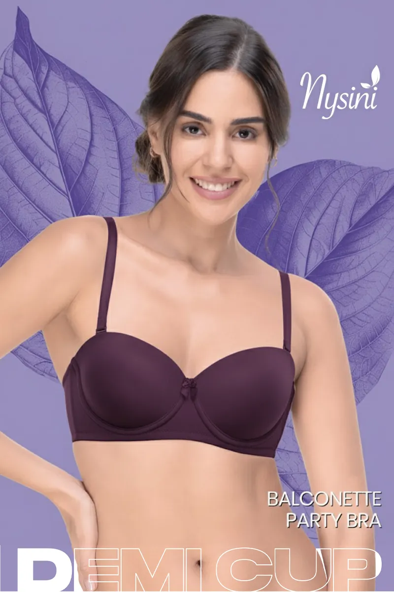 Nysini Cotton Balconette Demi Coverage Padded Bra for Women CLW00383WIN36C