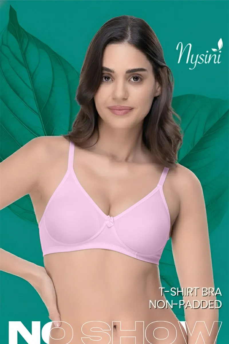 Nysini Cotton Solid Non- Padded T-Shirt Bra for WomenCLW00384LIGPIN34B
