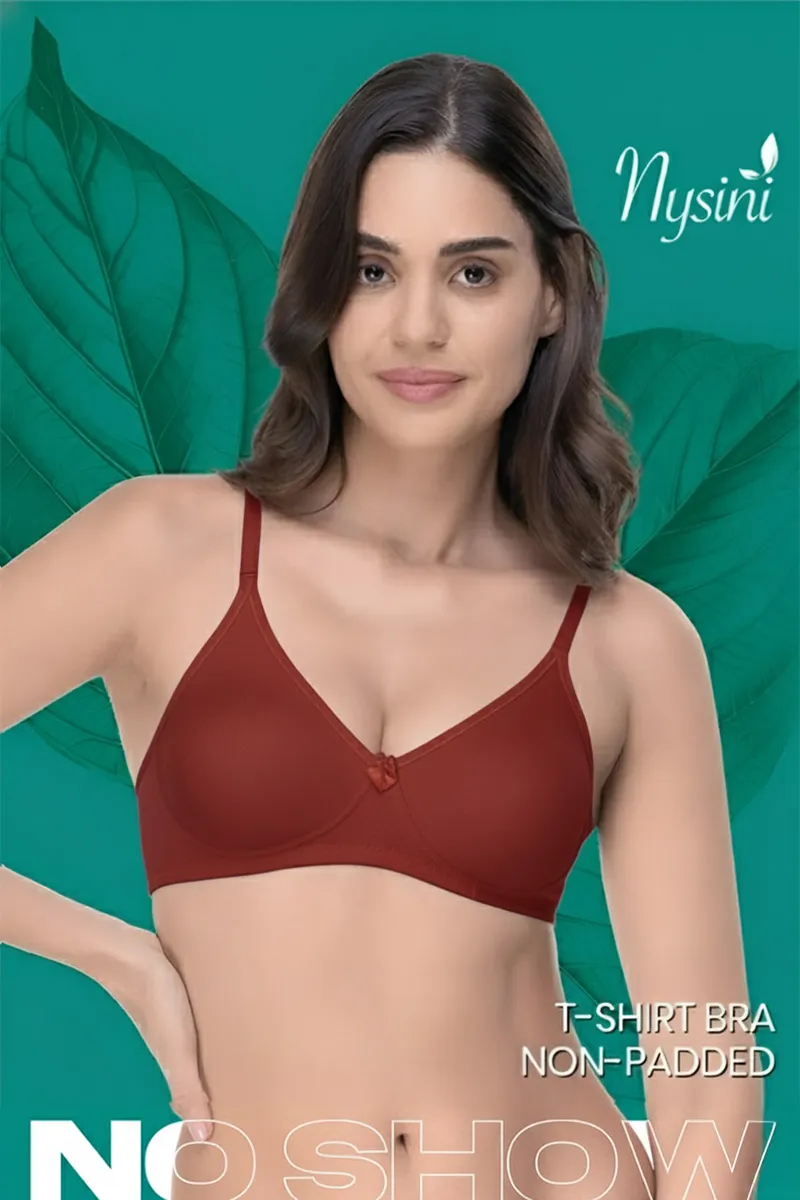 Nysini Cotton Solid Non- Padded T-Shirt Bra for Women CLW00384MAR30B