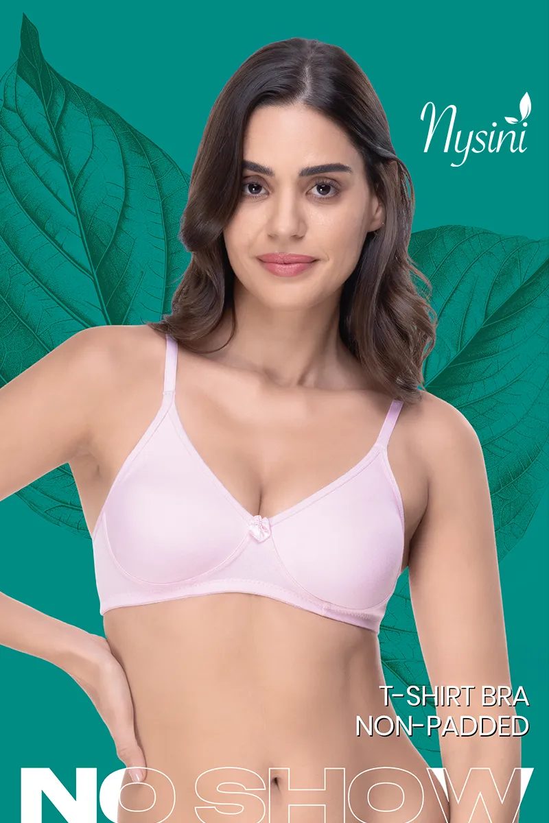 Nysini Cotton Solid Non- Padded T-Shirt Bra for WomenCLW00384MISPIN38C