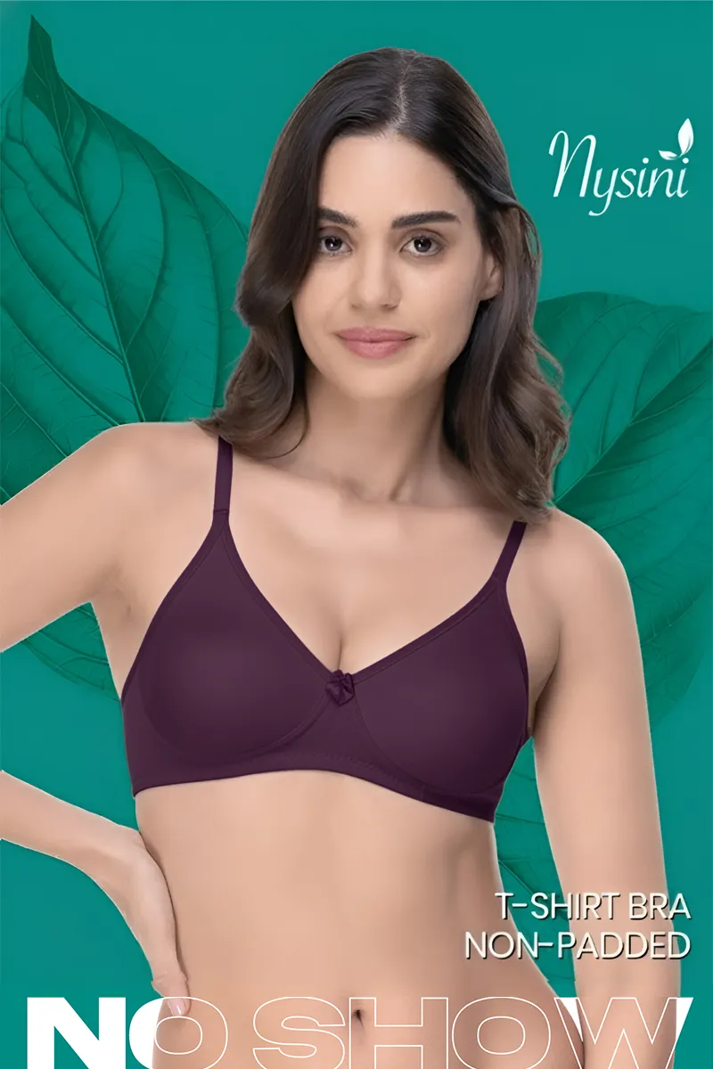 Nysini Cotton Solid Non- Padded T-Shirt Bra for Women