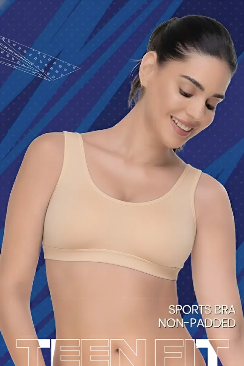 Nysini Cotton Solid Non- Padded Sports Bra for Women CLW00385SKIL