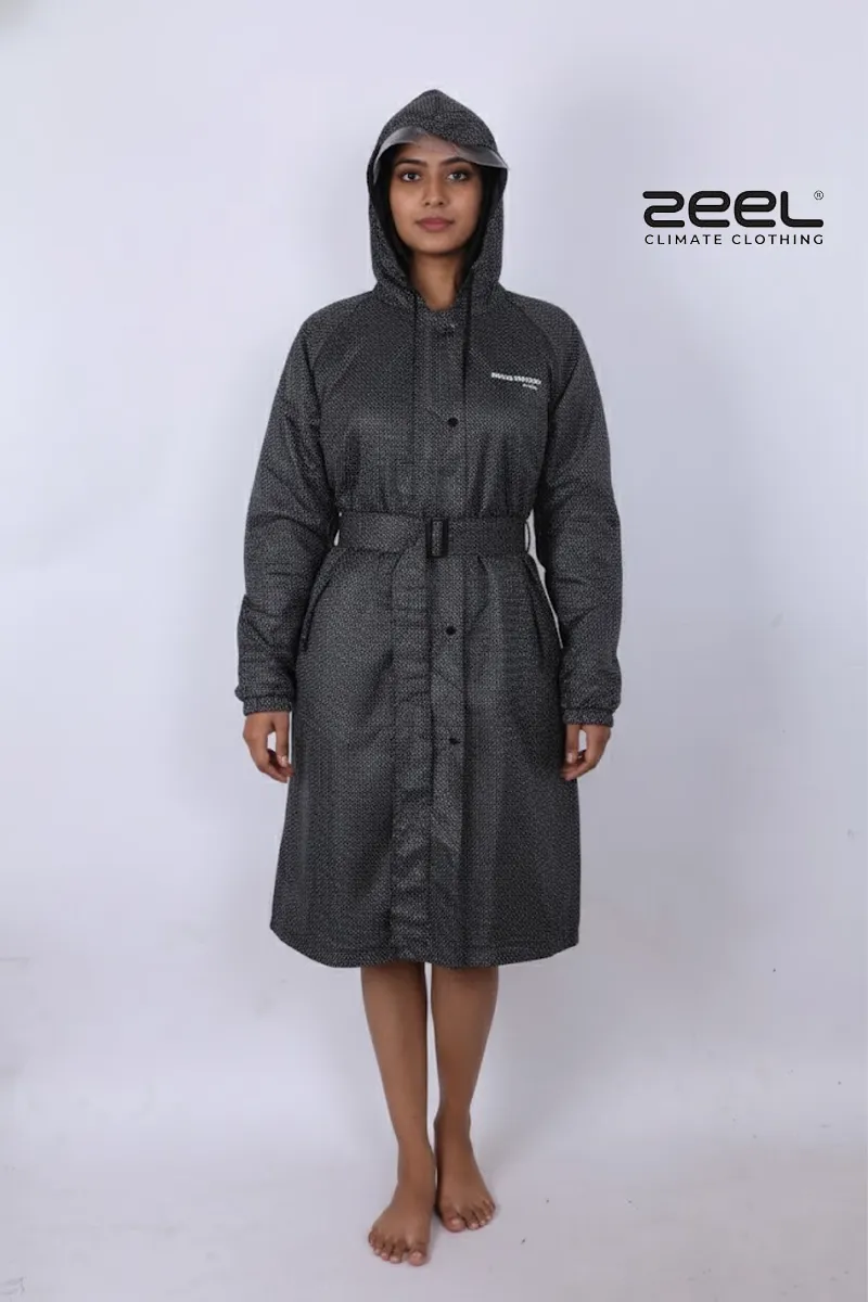 PVC Waterproof Printed Raincoat for Women