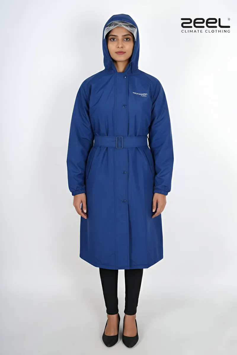 PVC Waterproof Reversible Rain Jacket for Women CLW00387BLUL