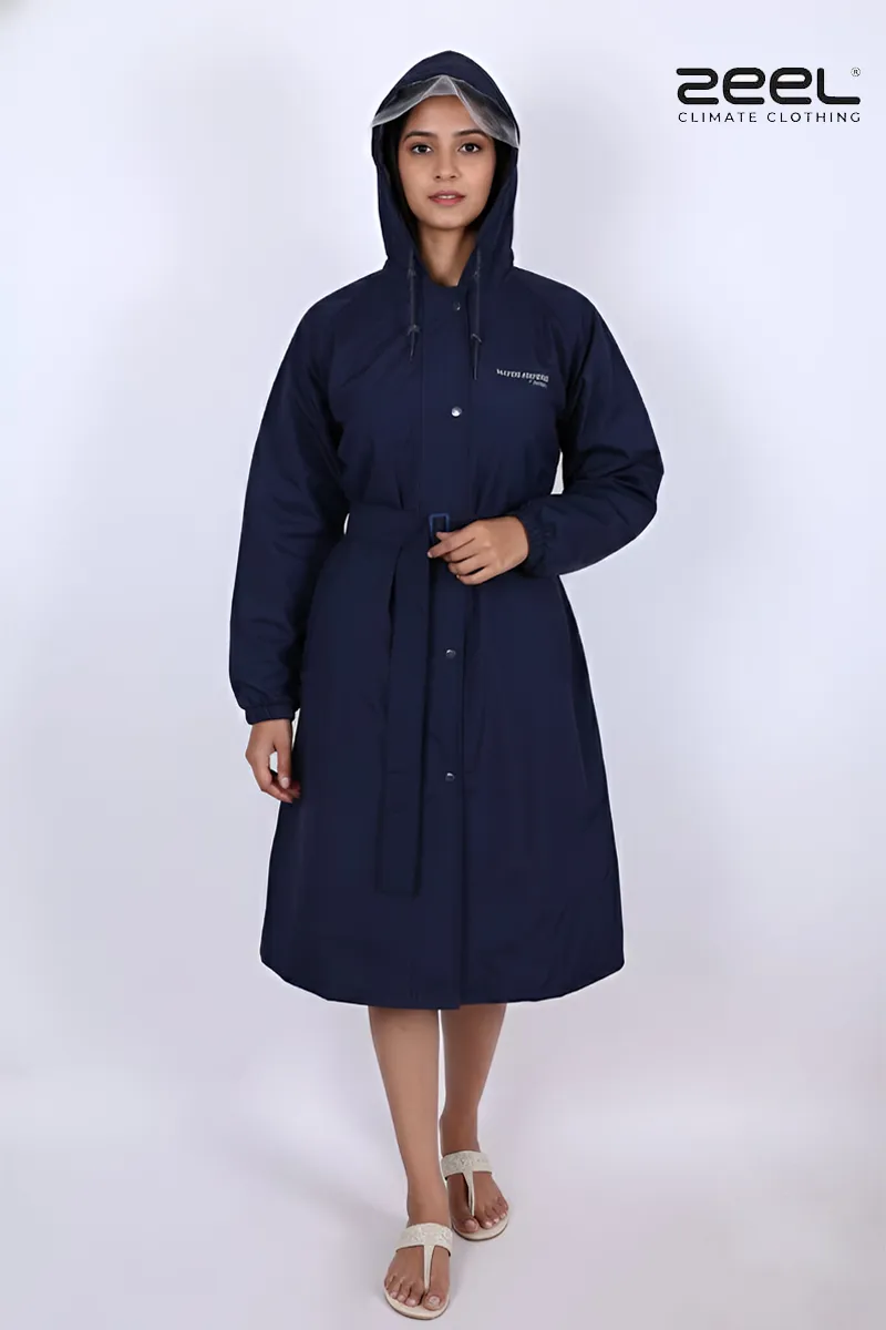 PVC Waterproof Reversible Rain Jacket for Women 