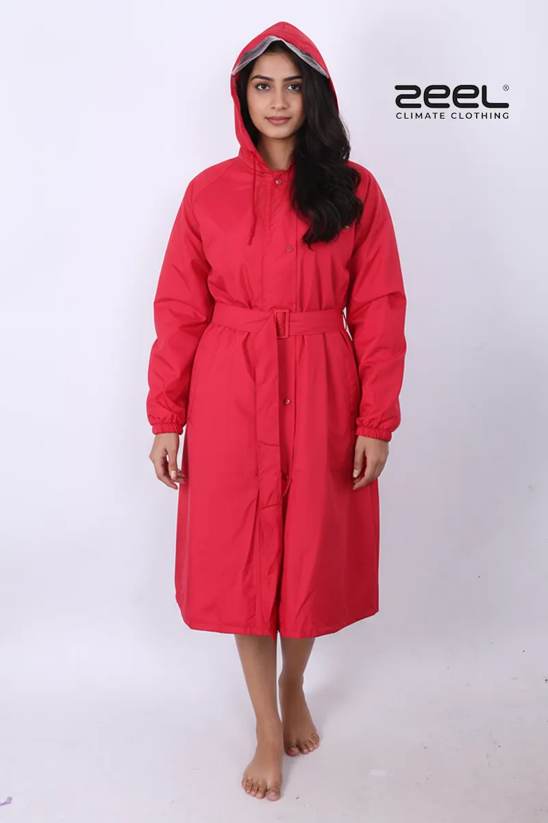 PVC Waterproof Reversible Raincoat for Women CLW00387PINXL
