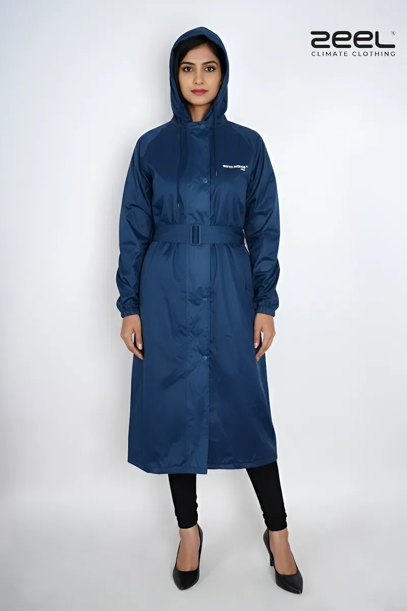 PVC Waterproof Solid Rain Jacket for Women CLW00390BLU50