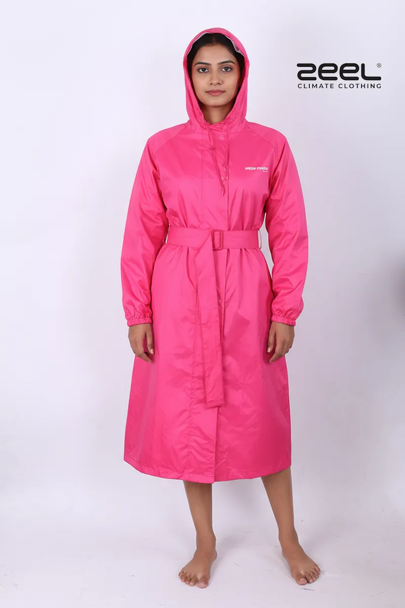 PVC Waterproof Solid Raincoat for Women CLW00390PIN46