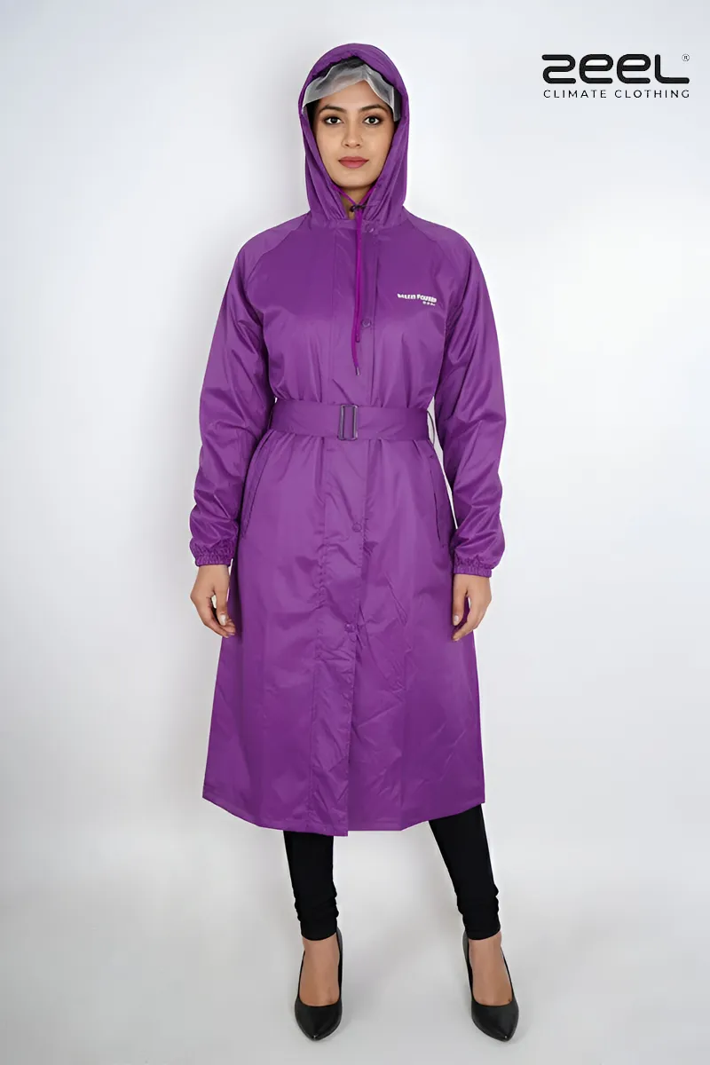 PVC Waterproof Solid Rain Jacket for Women CLW00390PUR46