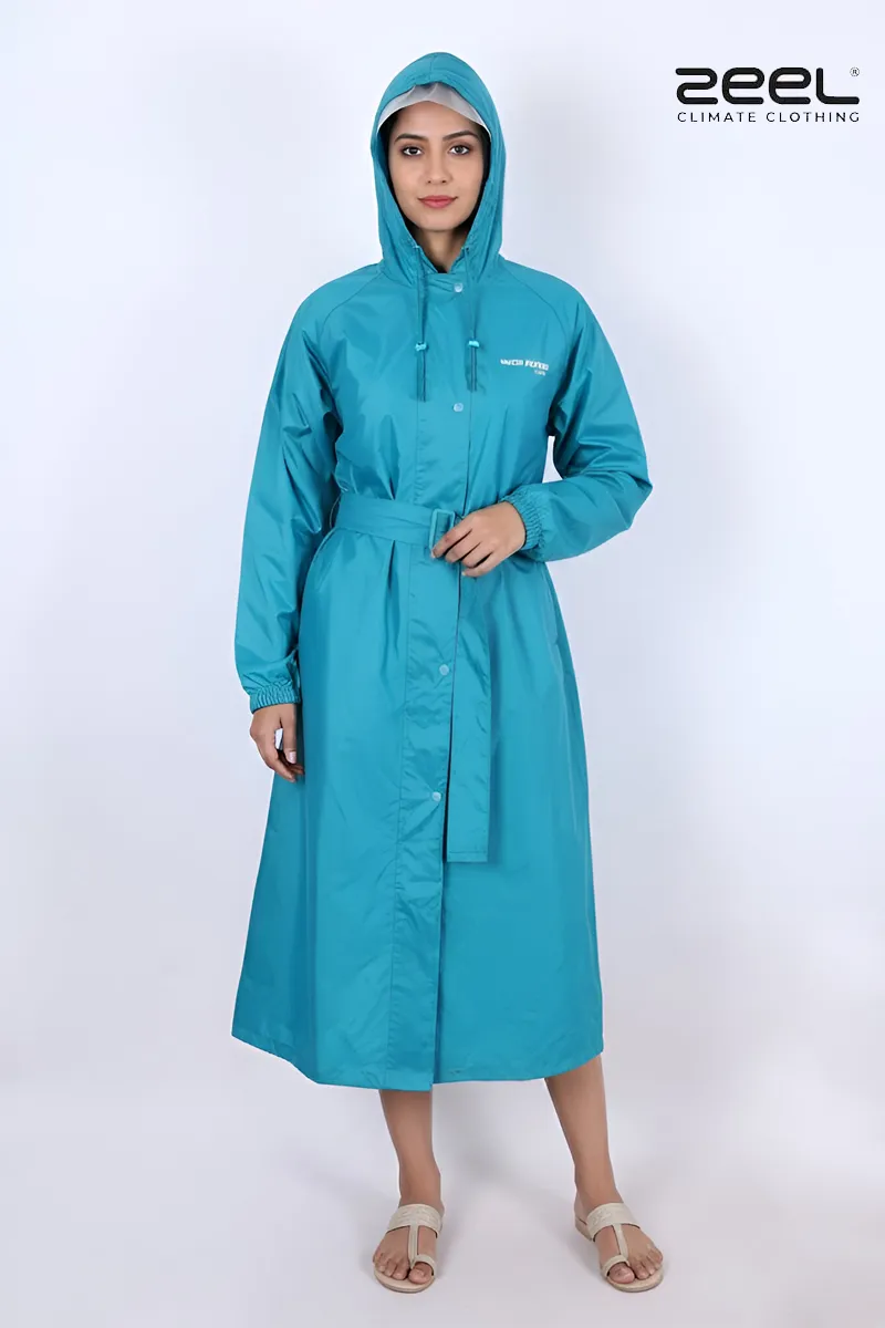 PVC Waterproof Solid Rain Jacket for Women CLW00390TUR50