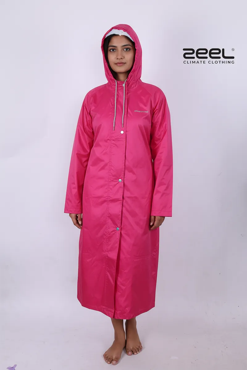 Poly PVC Waterproof Solid Raincoat for Women CLW00393PIN52