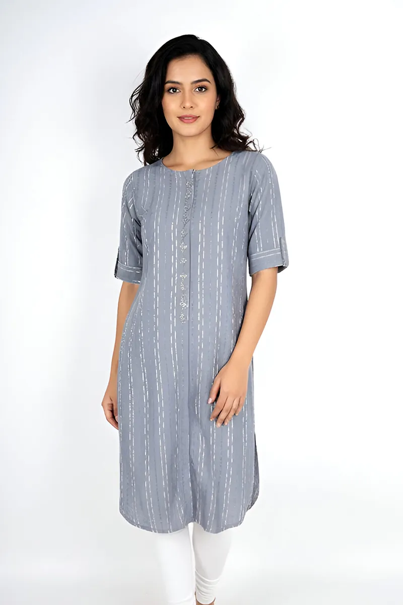 Cotton Printed Kurti for Women CLW00400BLUGREXL