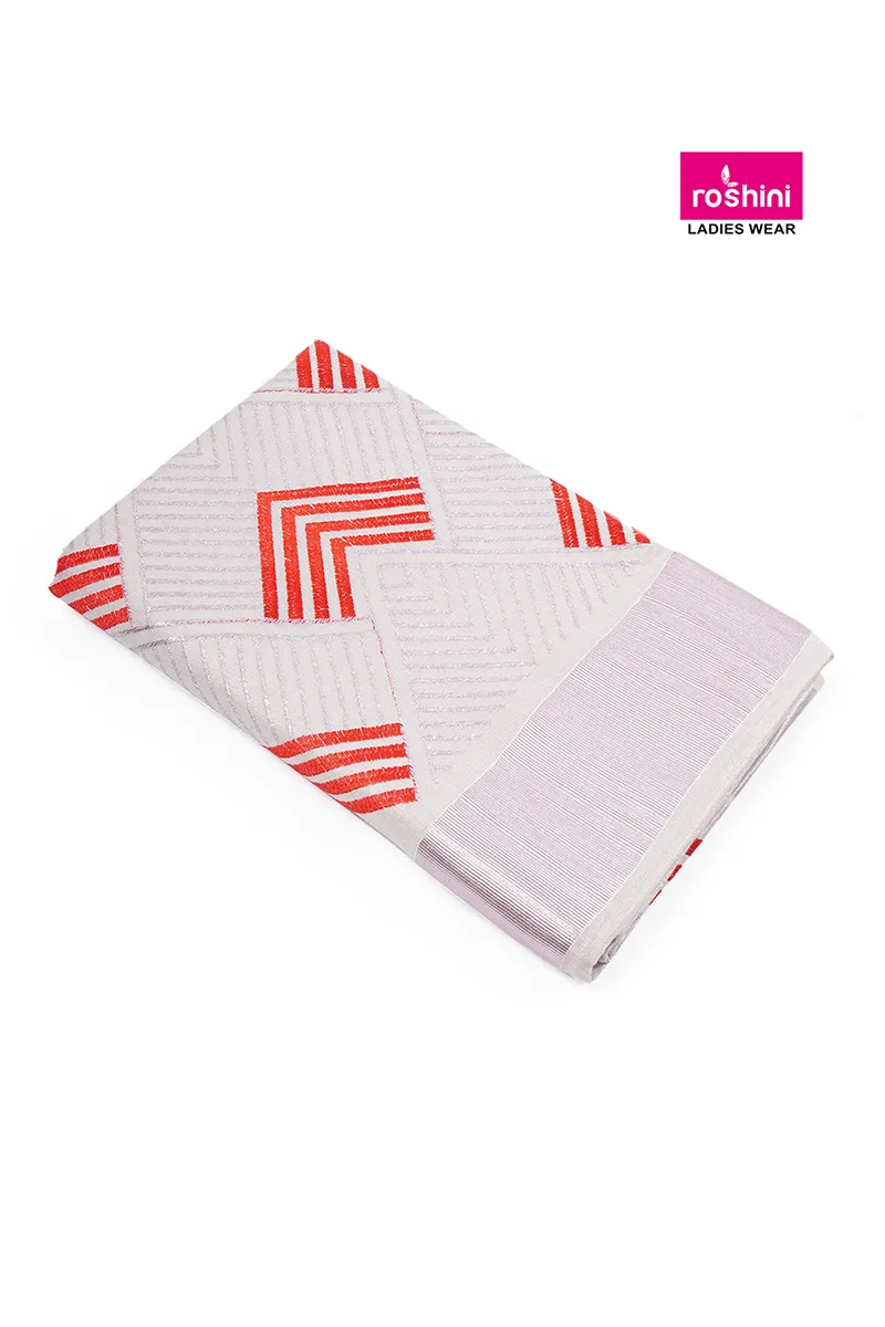 Rose Tissue Embroidered Saree for Women CLW00409REDFRESIZ