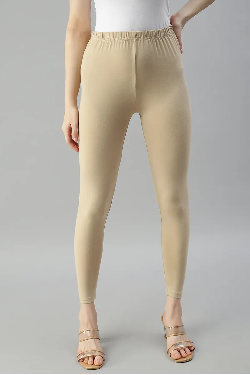 Cotton Lycra Stretchable Ankle Length Leggings for Women 