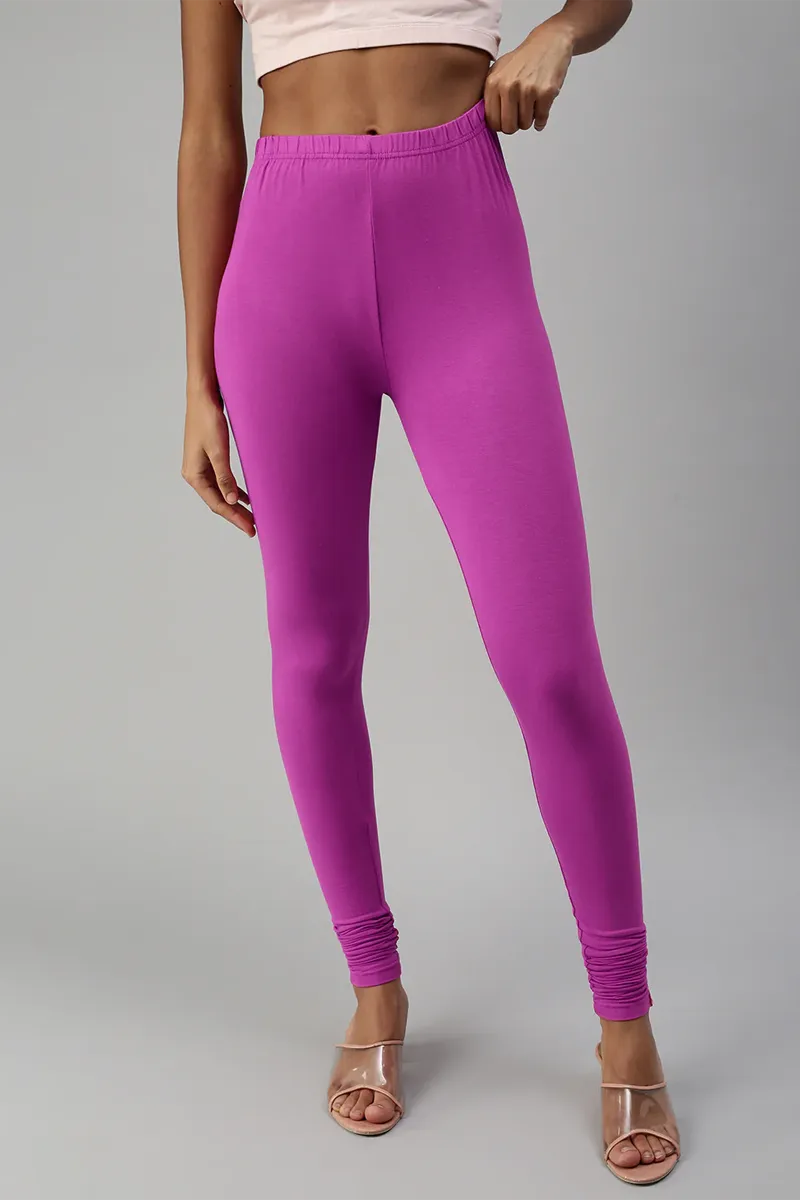 Cotton Lycra Stretchable Churidar Leggings for Women CLW00452MAG3XL