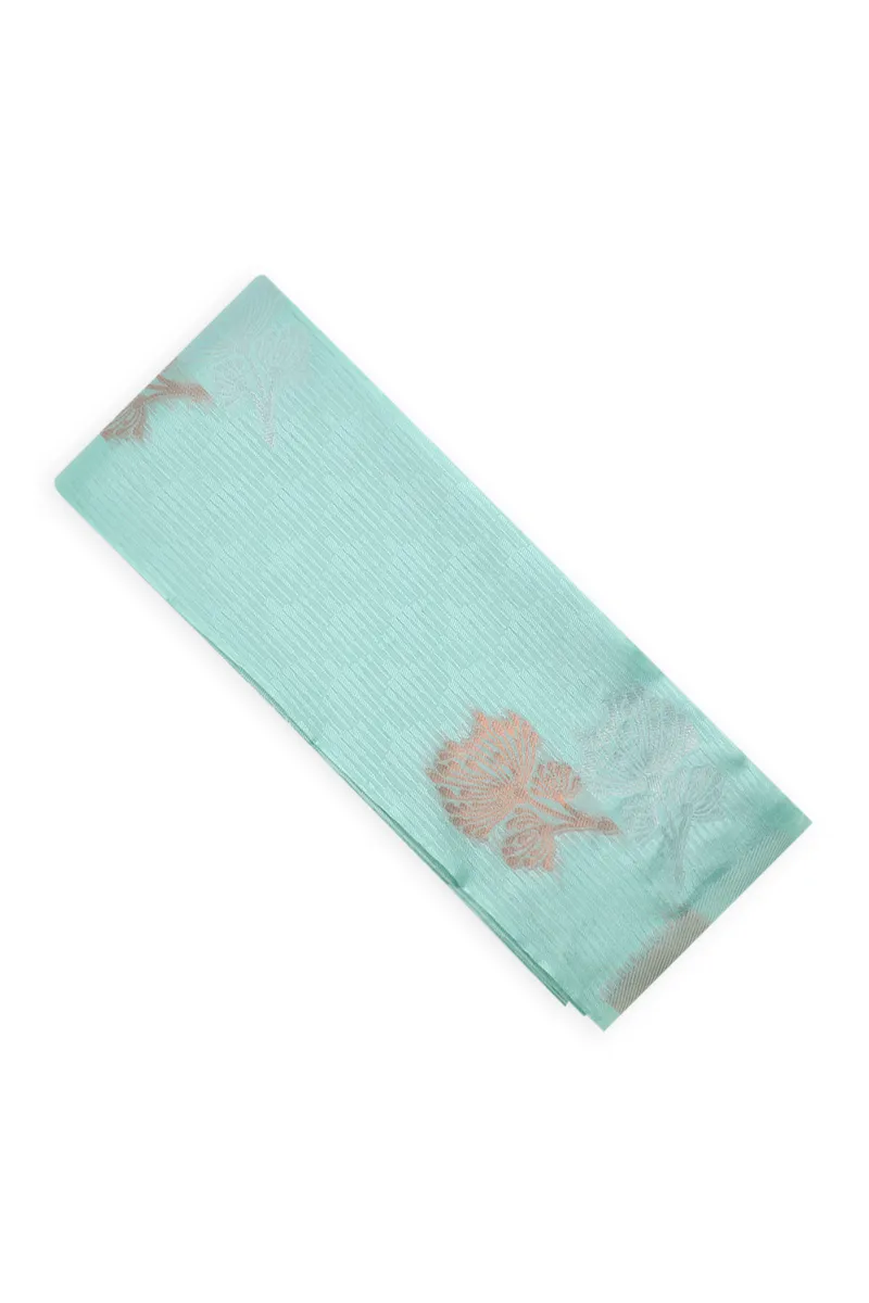 Art Silk Woven Design Saree with Unstitched Blouse for Women CLW00512SEAGREFRESIZ