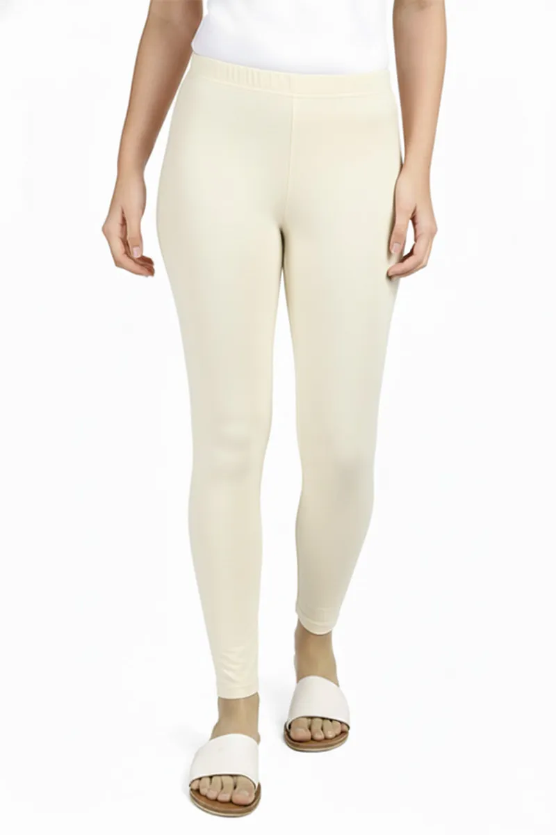 Cotton Stretchable Ankle Length Leggings for Women CLW00521CREXL