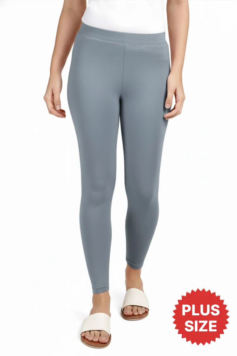 Cotton Stretchable Ankle Length Leggings for Women CLW00521GRE2XXL