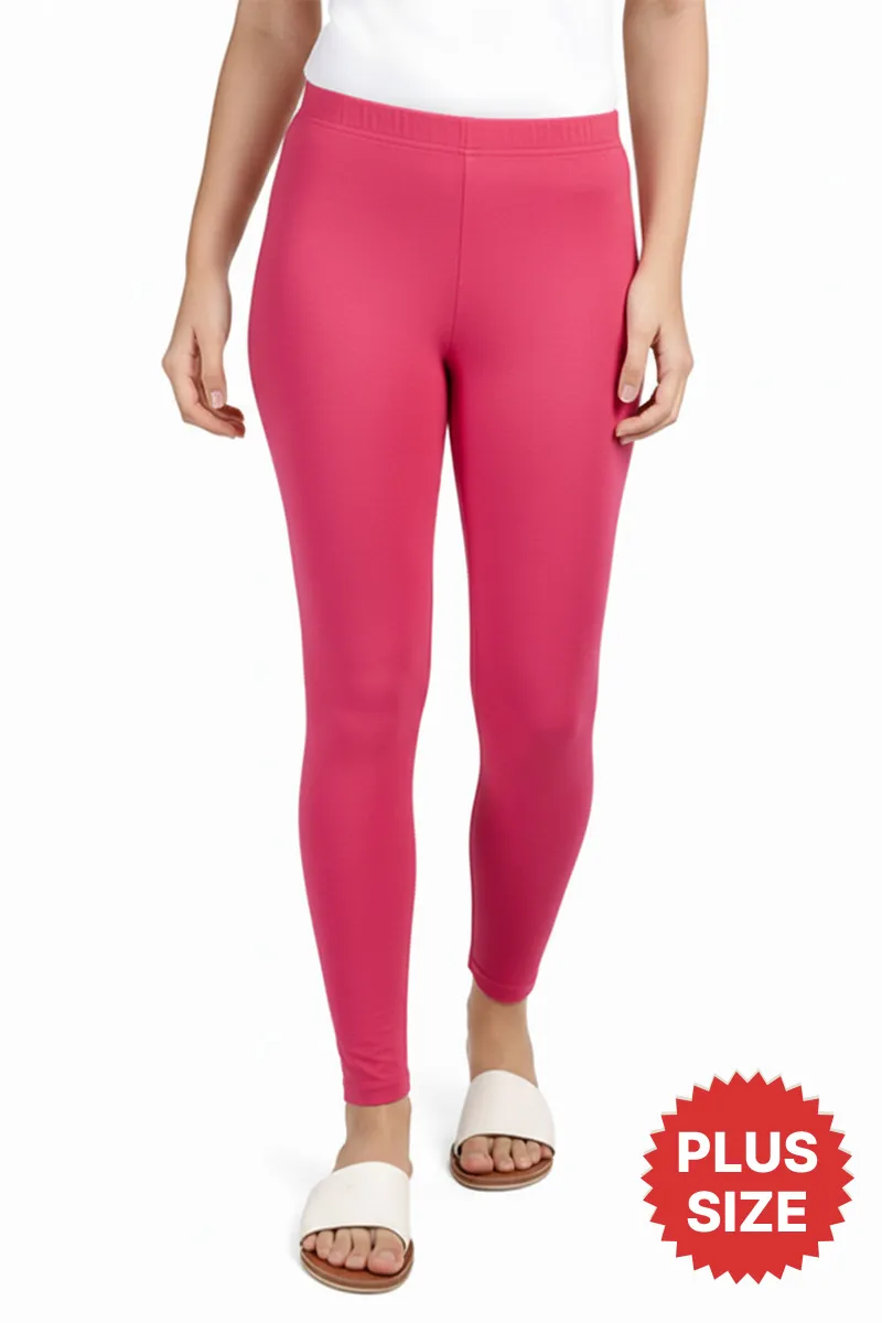 Cotton Stretchable Ankle Length Plus Size Leggings for Women 