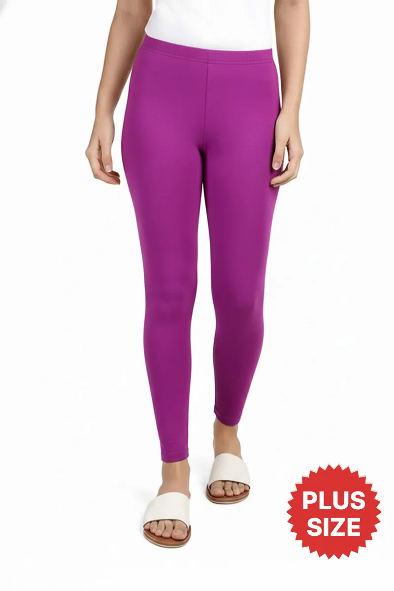 Cotton Stretchable Ankle Length Plus Size Leggings for Women 