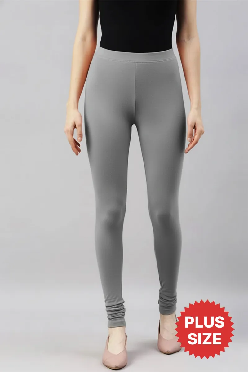 Cotton Stretchable Churidar Leggings for Women CLW00522GRE23XL