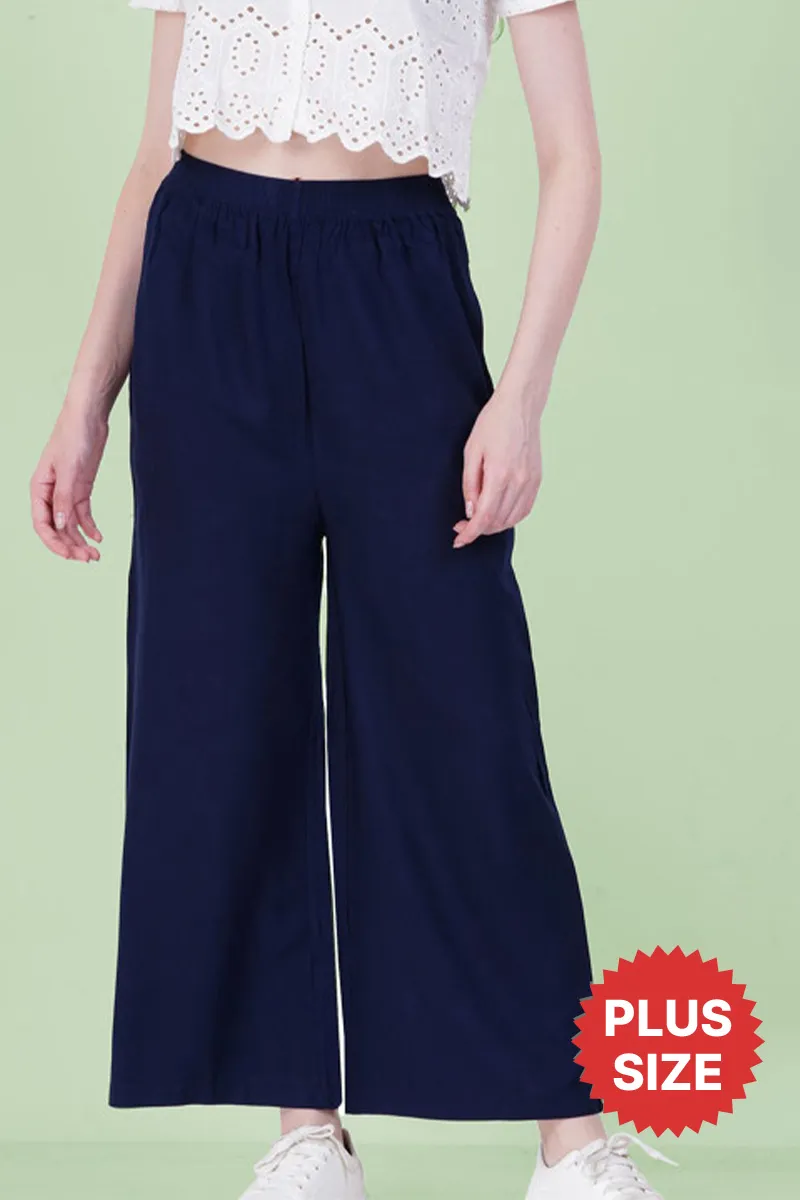 Rayon Solid Plus Size Palazo for Women 