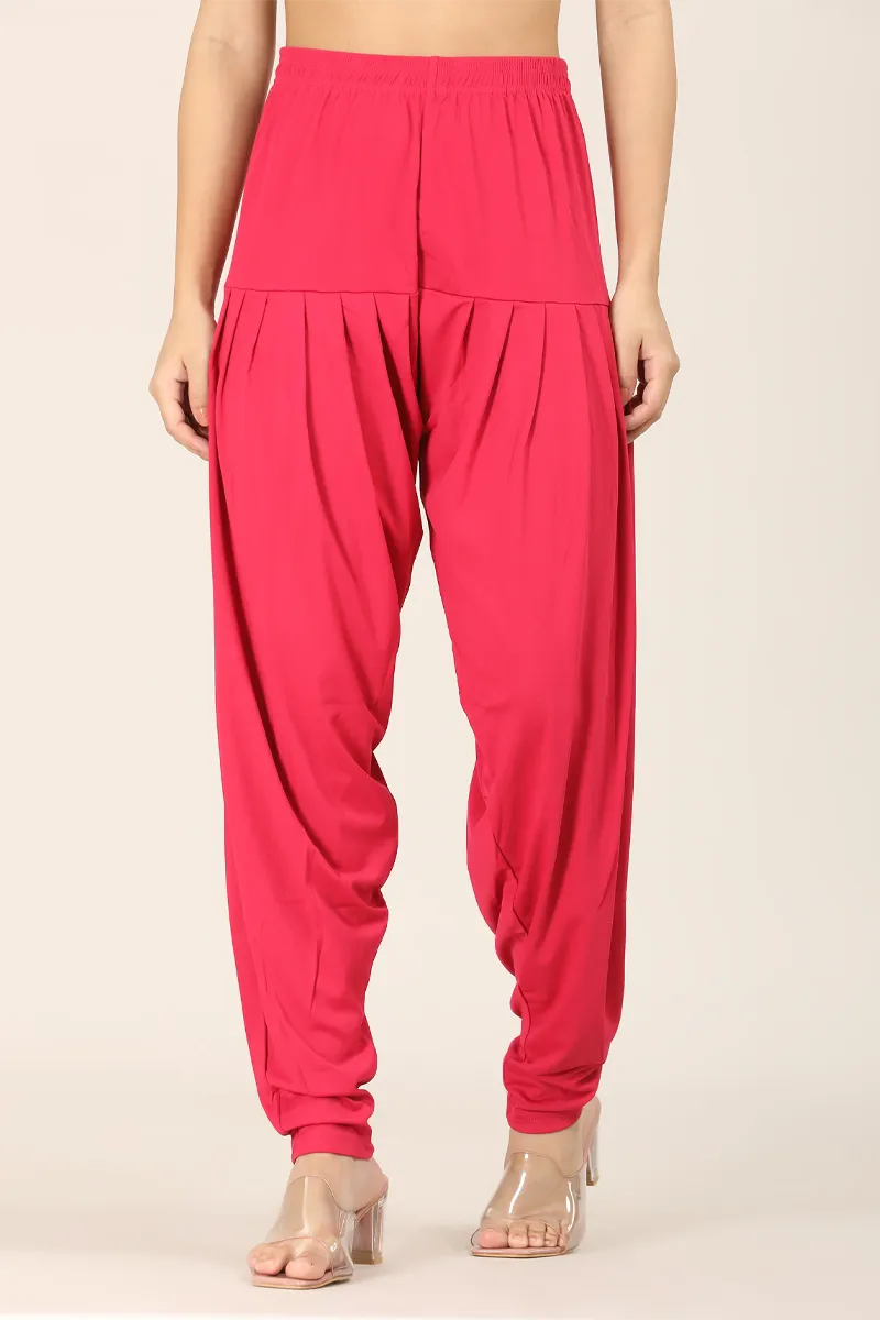 Cotton Solid Patiala Pant for Women CLW00526PINXL