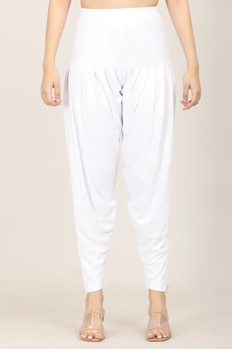 Cotton Solid Patiala Pant for Women CLW00526WHIL