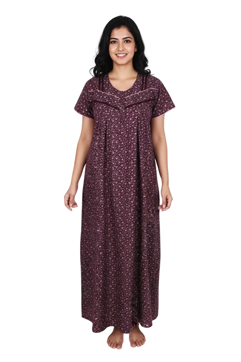 Cotton Floral Printed Nighty for Women 
