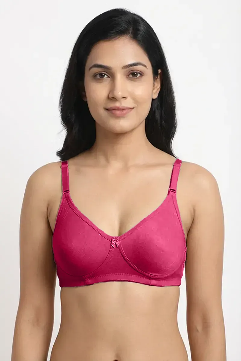 Nysini Cotton Solid Encircled Full Coverage Non- Padded Bra for Women CLW00597MAR34C