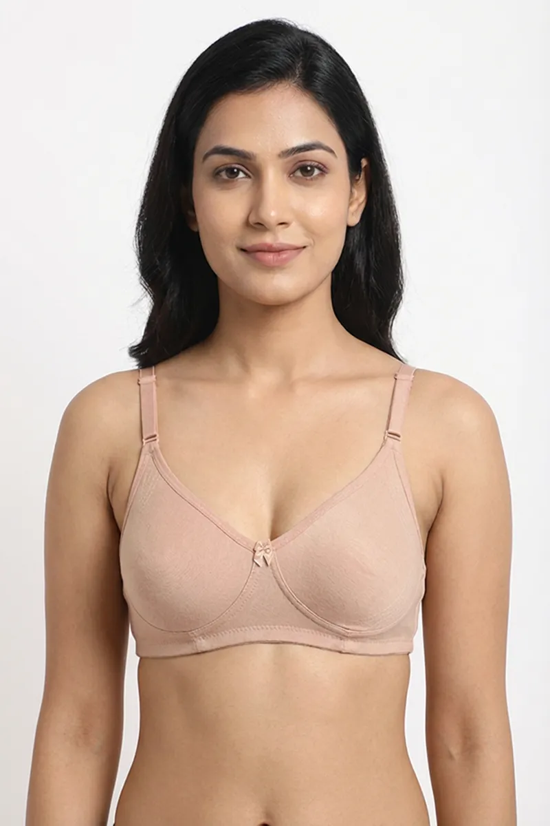 Nysini Cotton Solid Encircled Full Coverage Non- Padded Bra for Women CLW00597SKI34B