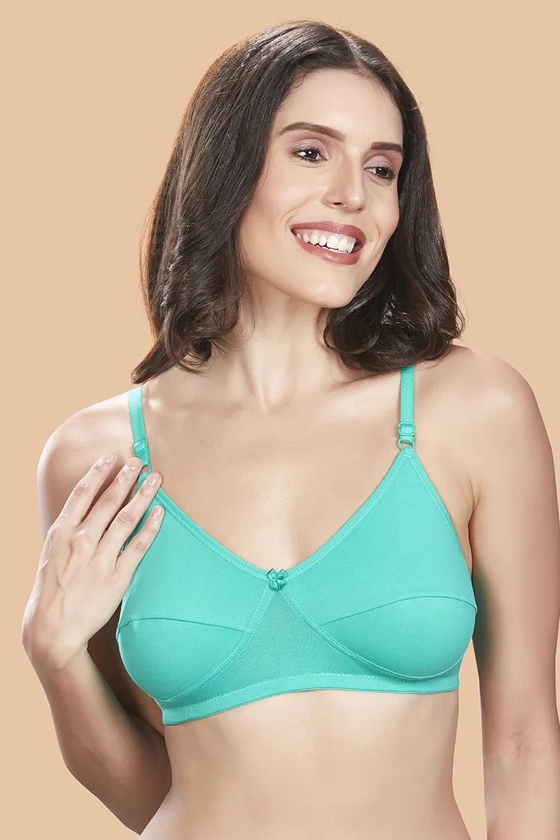 Poomex Cotton Non Padded Bra for Women CLW00613GRE40B