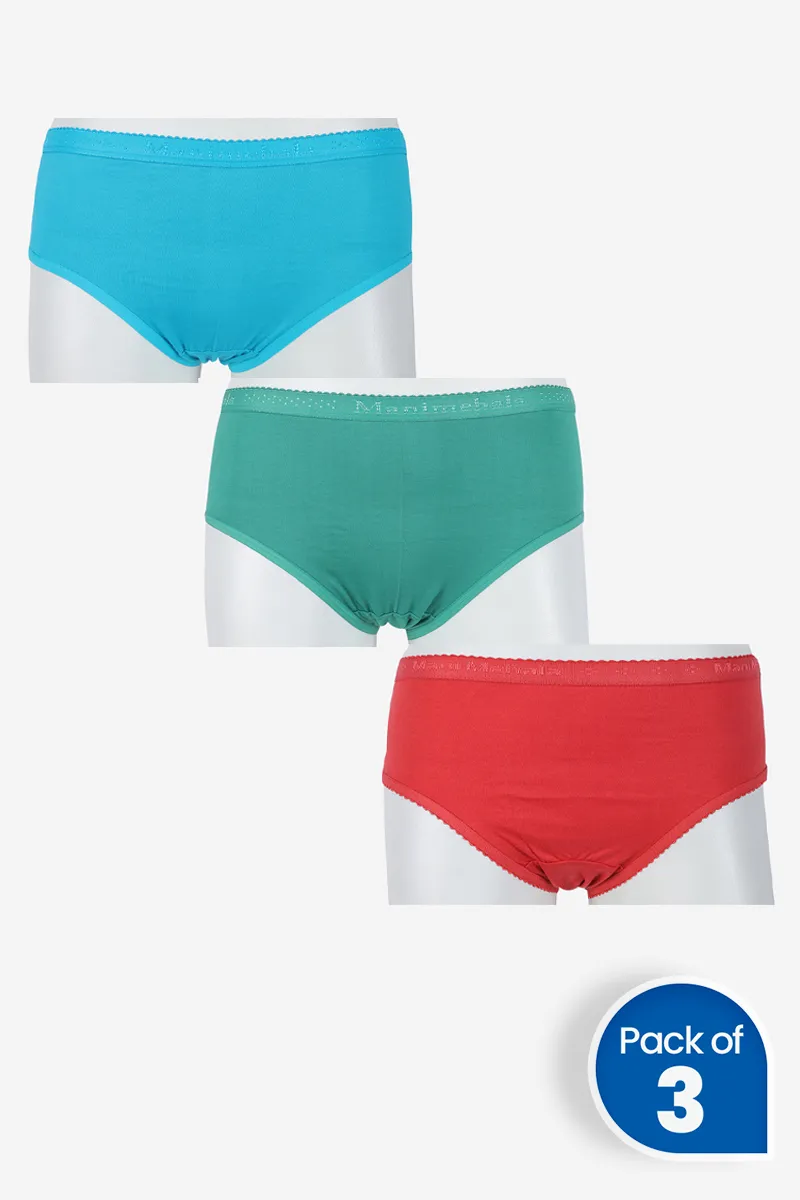 Cotton Solid Hipster Panty for Women - Pack of 3 
