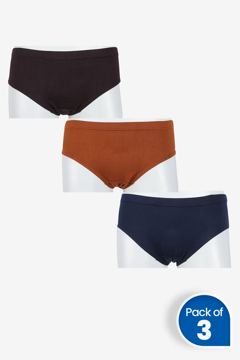 Cotton Solid Hipster Panty for Women - Pack of 3 