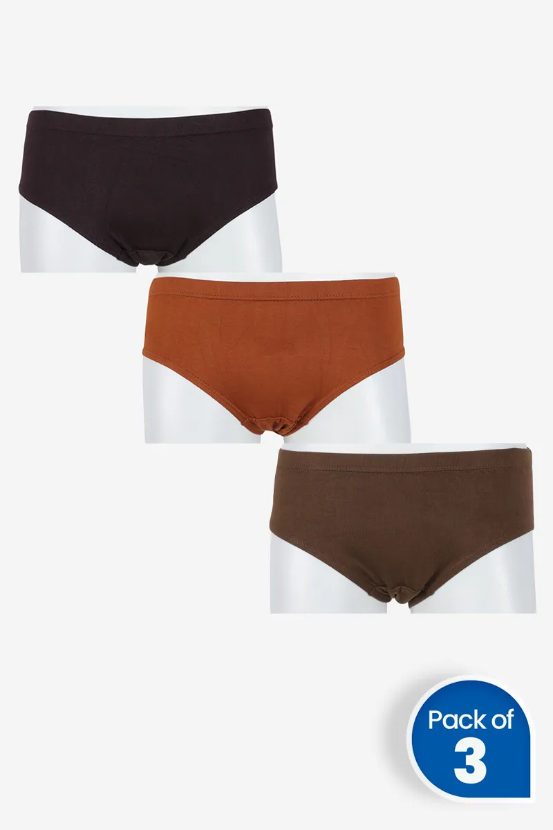 Cotton Solid Hipster Panty for Women - Pack of 3 