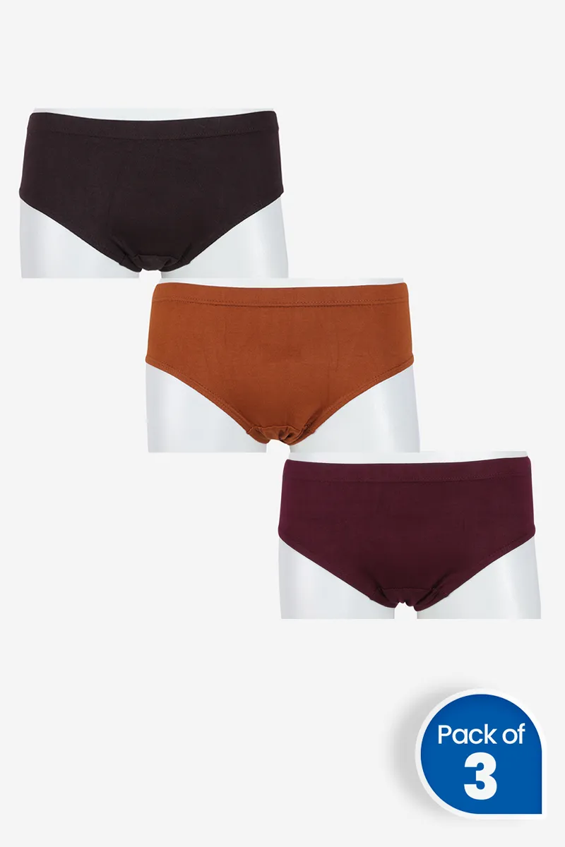Cotton Solid Hipster Panty for Women - Pack of 3 