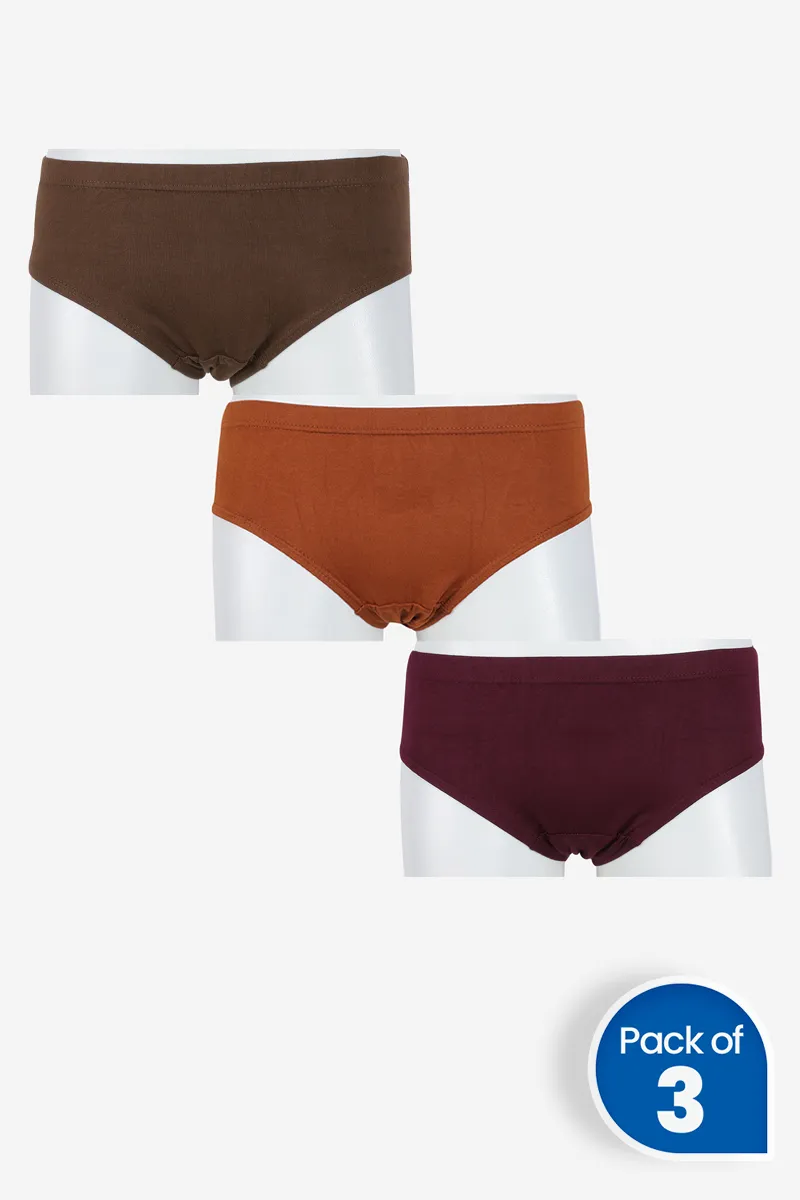 Cotton Solid Hipster Panty for Women - Pack of 3
